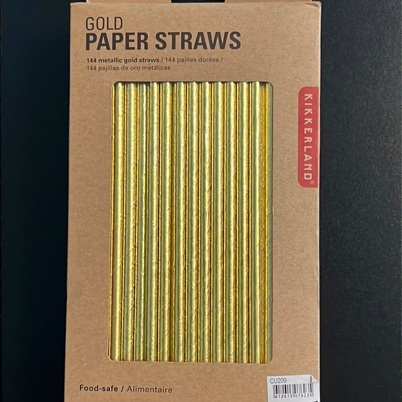 gold paper straws 144 units-NIB - Picture 2 of 13